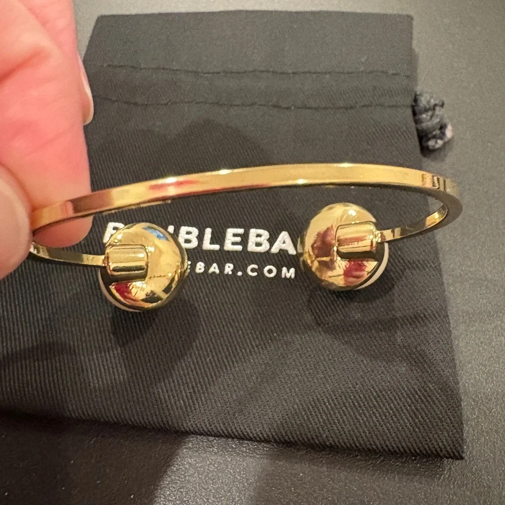 Baublebar Pearl Gold Cuff Bangle Bracelet